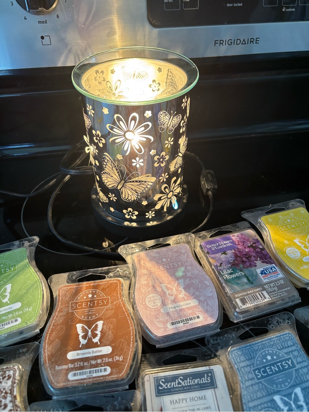 Scentsy Black Butterfly & Floral Electric Warmer